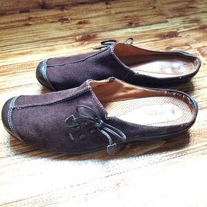 Natural Soul Women's Brown Slip-On Loafers Fanner Size 9.5 Half Leather